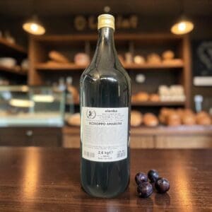 Elenka Sciroppo Amarena 801 black cherry syrup 2.6 kg glass bottle with amarena cherries