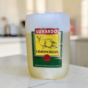 Luxardo Limoncello pastry aroma in a 5 litre jug on a marble counter