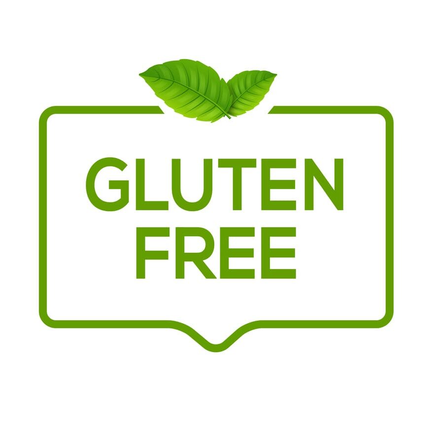 Gluten free logo icon. Vector gluten diet allergy symbol plant label icon